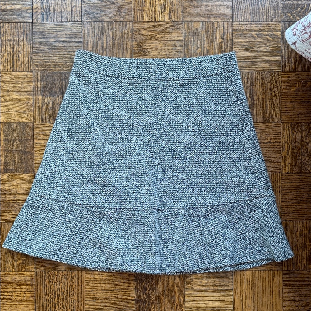 LOFT Textured Gray A-Line Skirt
